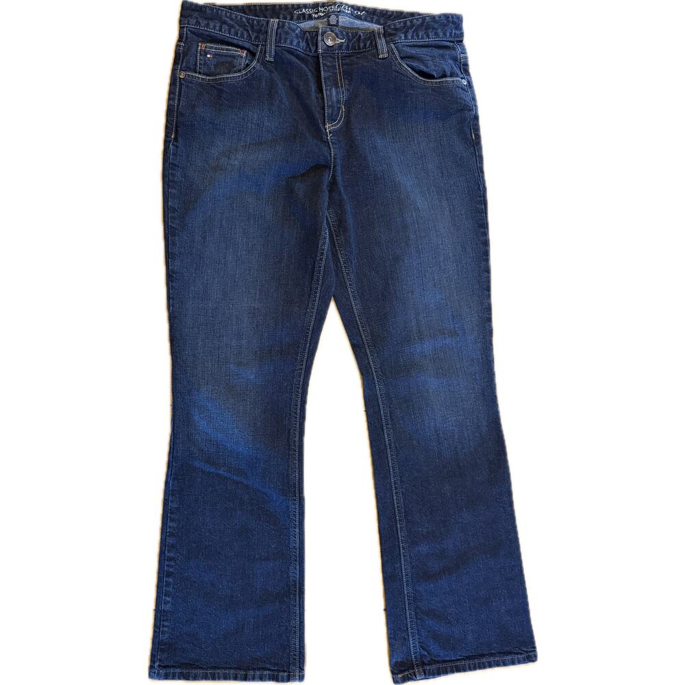 Tommy Hilfiger‎ Jeans Womens 14S Petite Blue Dark Wash Bootcut Stretch
